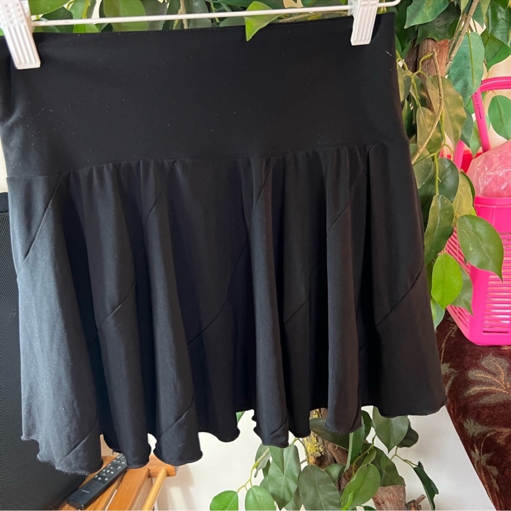 Rampage Black Pleated Skater Mini Skirt